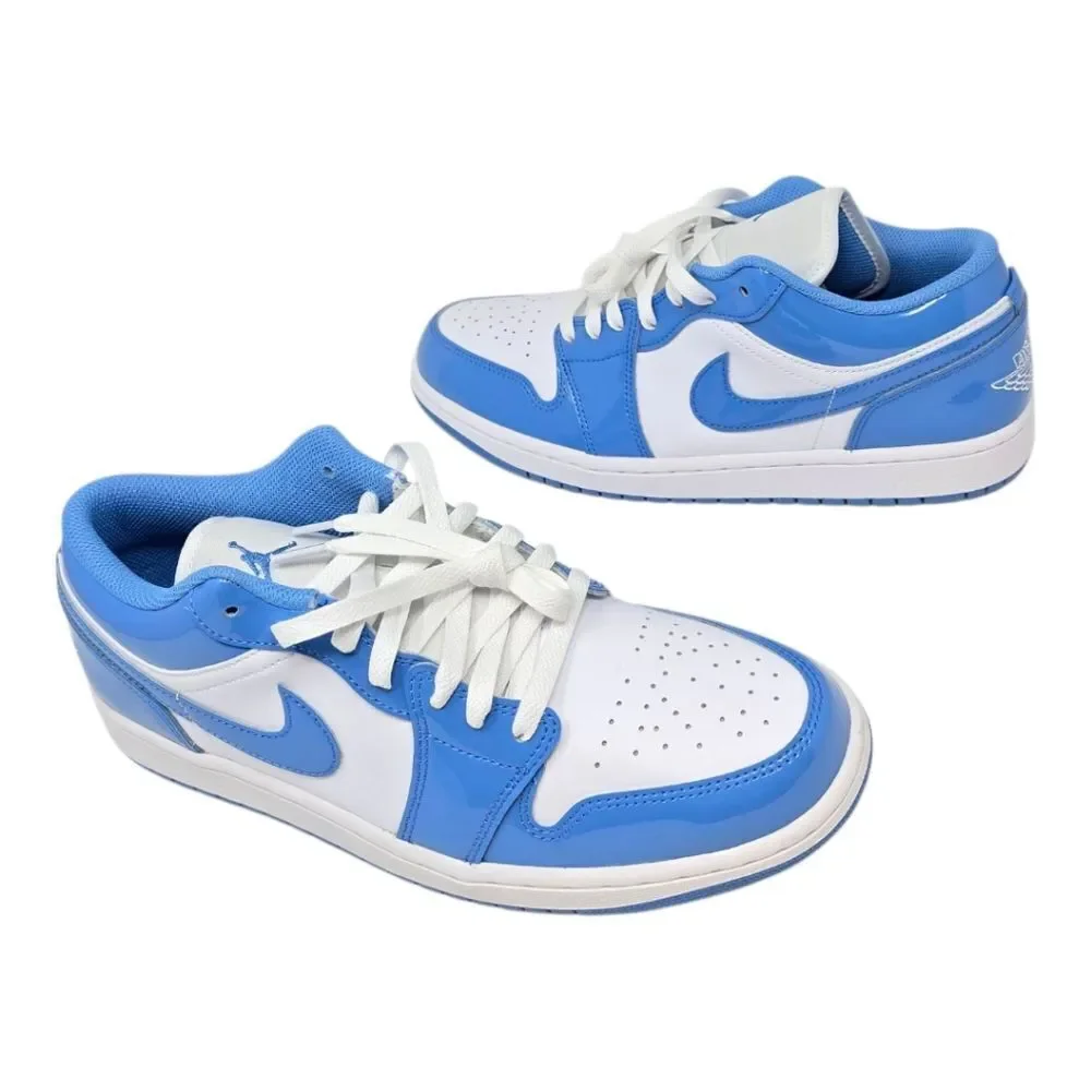 Nike Air Jordan 1 Low SE UNC Legend Blue White Patent FZ2138-114 Men Size's